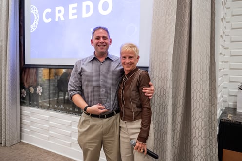 Ryan Gay (left), recipient of Ethical Stewardship award, pictured with presenter Joretta Nelson (right).