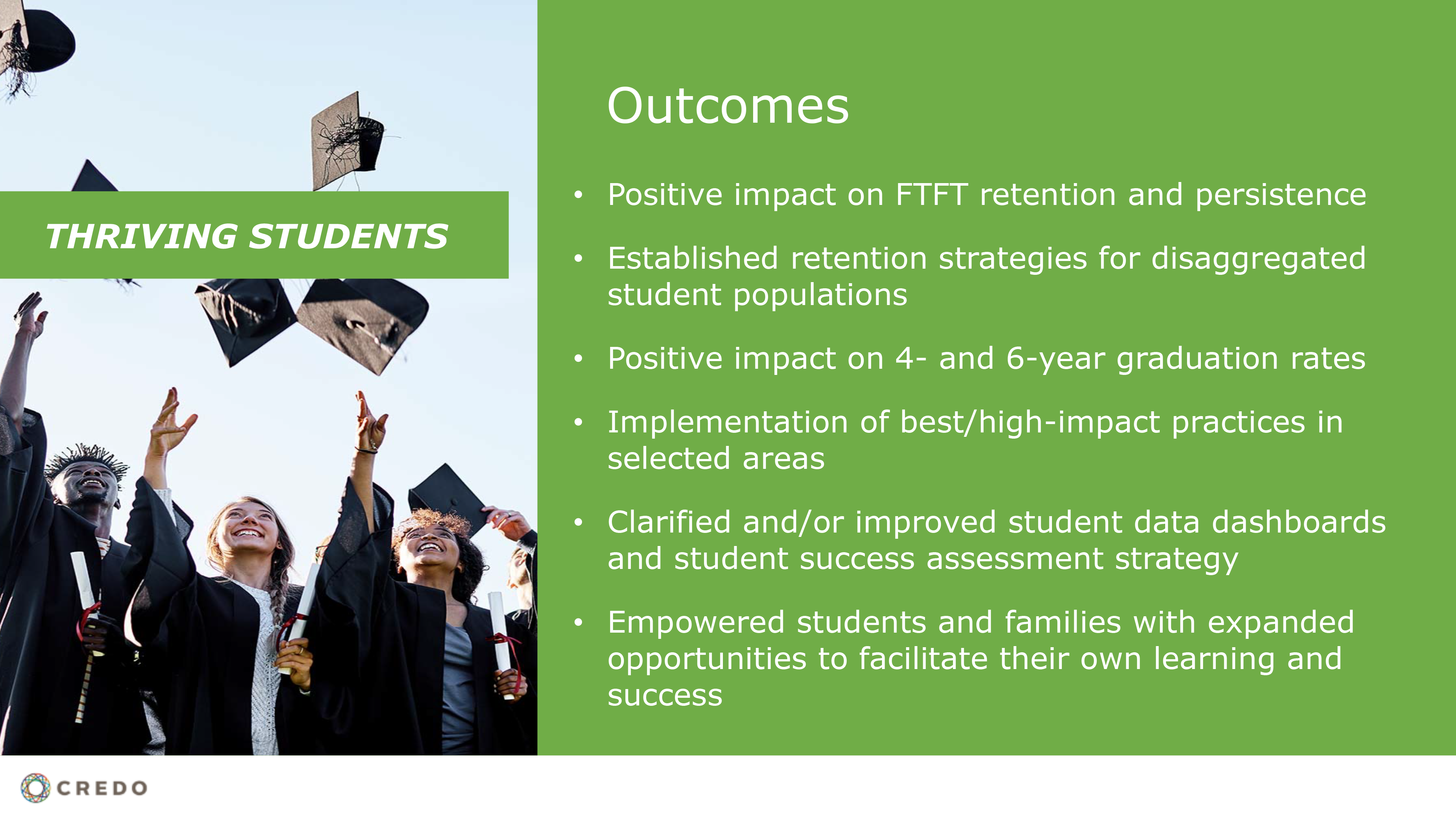 Outcomes - thriving students